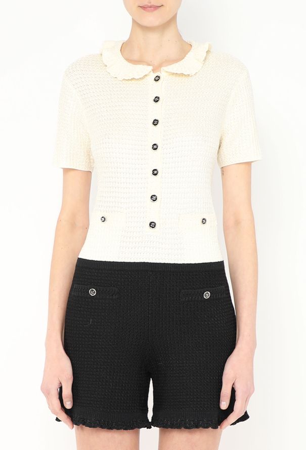 Chanel 2024 Crochet Ruffled 'CC' Romper - 2 Chanel 2024 Crochet Ruffled 'CC' Romper - 2