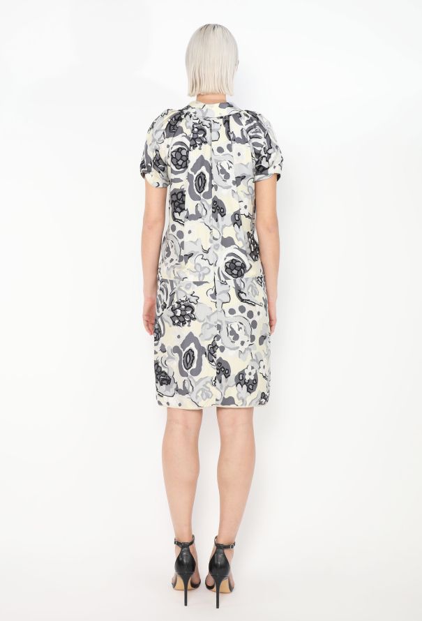 Balenciaga S/S 2008 Ruched Floral Silk Dress - 5 Balenciaga S/S 2008 Ruched Floral Silk Dress - 5