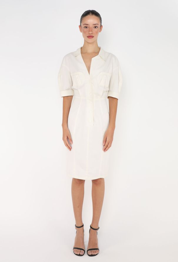 Thierry Mugler Vintage Hourglass Cotton Dress - 2