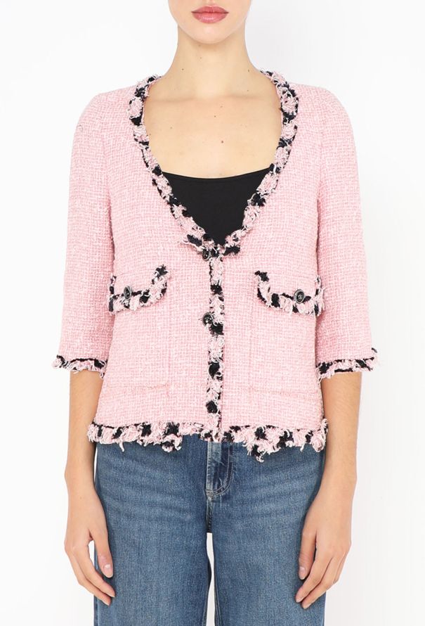 Chanel S/S 2007 Tweed Frayed Trim Jacket - 1