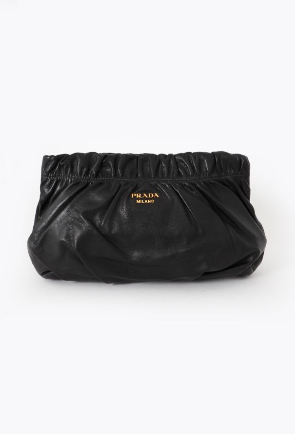 Prada Large Pleated Nappa Clutch - 1