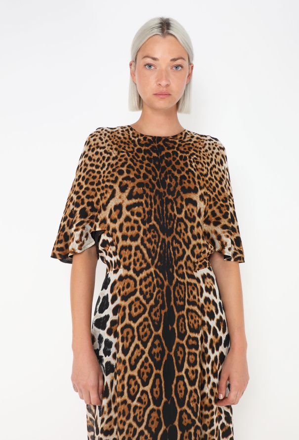 Saint Laurent Silk Leopard Print Dress - 4