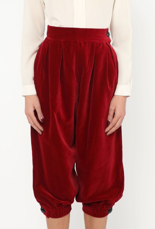 Saint Laurent F/W 1991 Pleated Velvet Culottes - 3 Saint Laurent F/W 1991 Pleated Velvet Culottes - 3