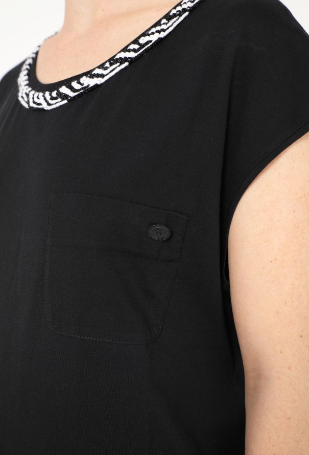 Chanel 2022 Lamé Trim 'CC' T-Shirt - 3