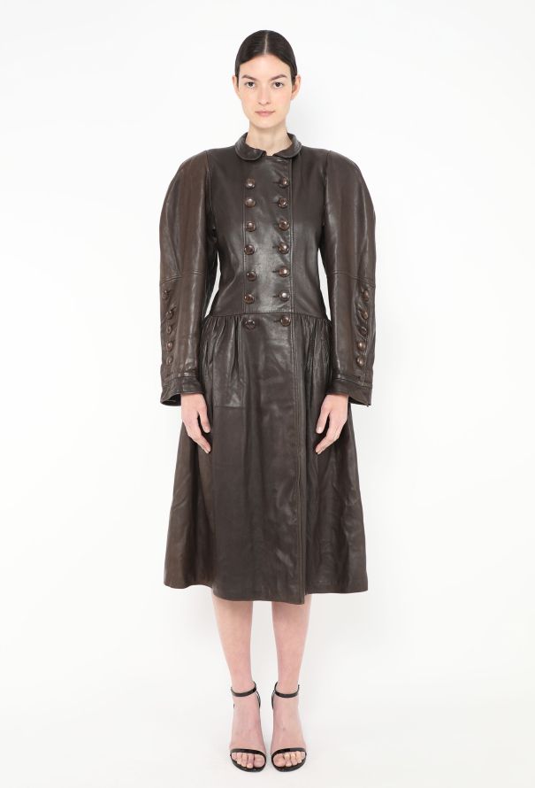 Saint Laurent ULTRA RARE F/W 1983 Flared Leather Coat - 3 Saint Laurent ULTRA RARE F/W 1983 Flared Leather Coat - 3