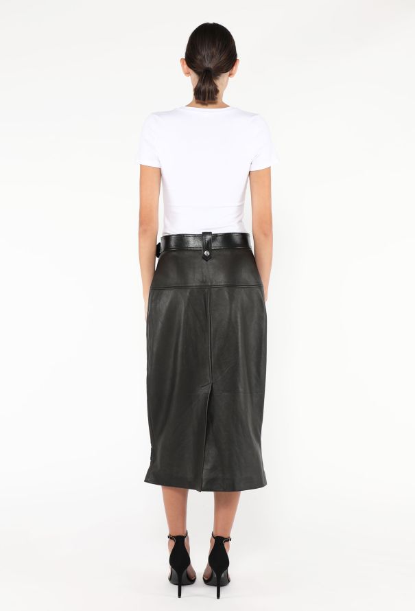 Alexander McQueen S/S 2022 Leather Biker Skirt - 5