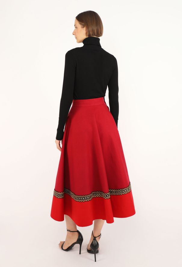 Lanvin Embroidered Flared Wrap Skirt, 1950s - 4