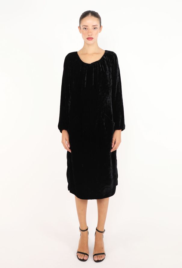 Saint Laurent Vintage Velvet Boat-neck Dress - 2