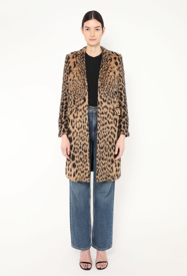 Saint Laurent 2018 Brushed Leopard Print Coat - 2