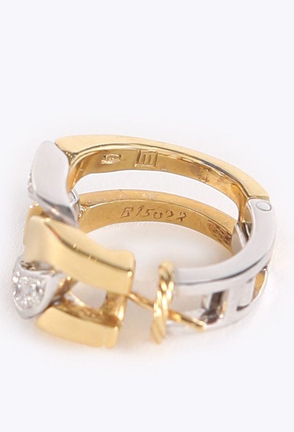 Boucheron 18K Gold & Diamond Gourmette Earrings, 1980s - 7