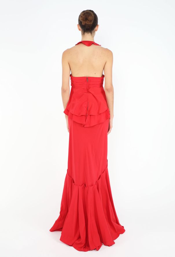 Saint Laurent STUNNING F/W 2003 Silk Rose Gown - 5