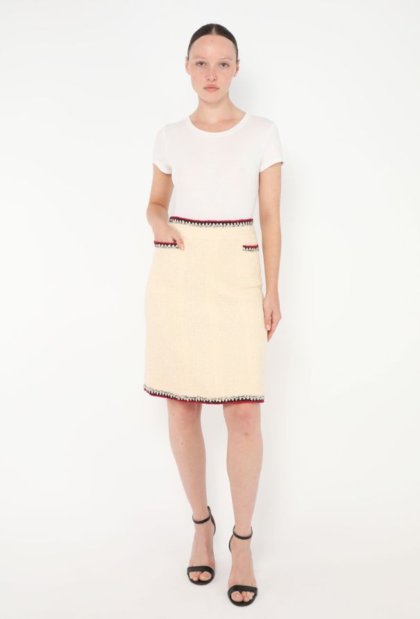 Chanel Iridescent Braided Tweed Skirt - 1