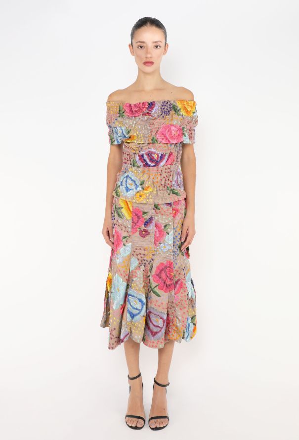 Saint Laurent STUNNING 2004 Floral Embroidered Ensemble - 1