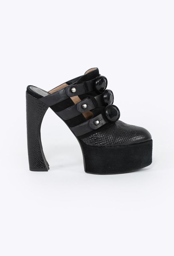 Proenza Schouler F/W 2010 Embossed Platform Mules - 1