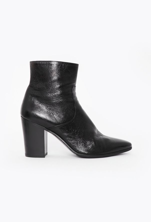 Saint Laurent 2015 Grained Leather Ankle Boots - 1