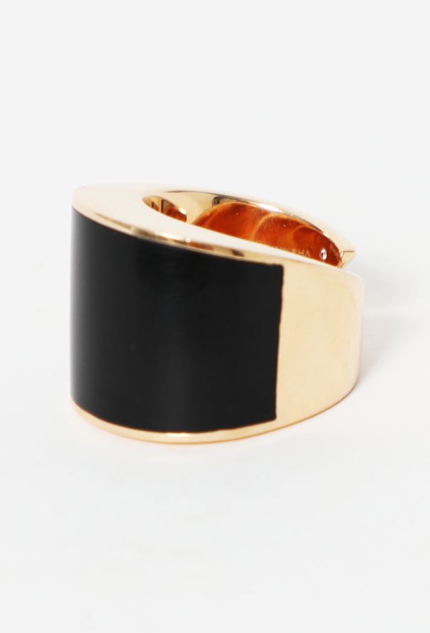 Vintage & Antique Vhernier 18k Yellow Gold and Ebony Tourbillon Ring - 1