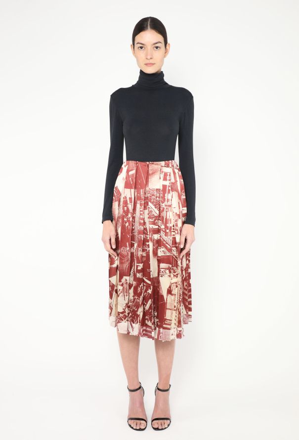 Céline S/S 2018 Factory Print Silk Skirt - 4 Céline S/S 2018 Factory Print Silk Skirt - 4