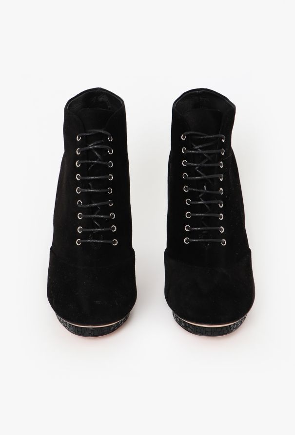 Chanel Pre-Fall 2015 Paris-Salzburg Suede Boots - 4 Chanel Pre-Fall 2015 Paris-Salzburg Suede Boots - 4