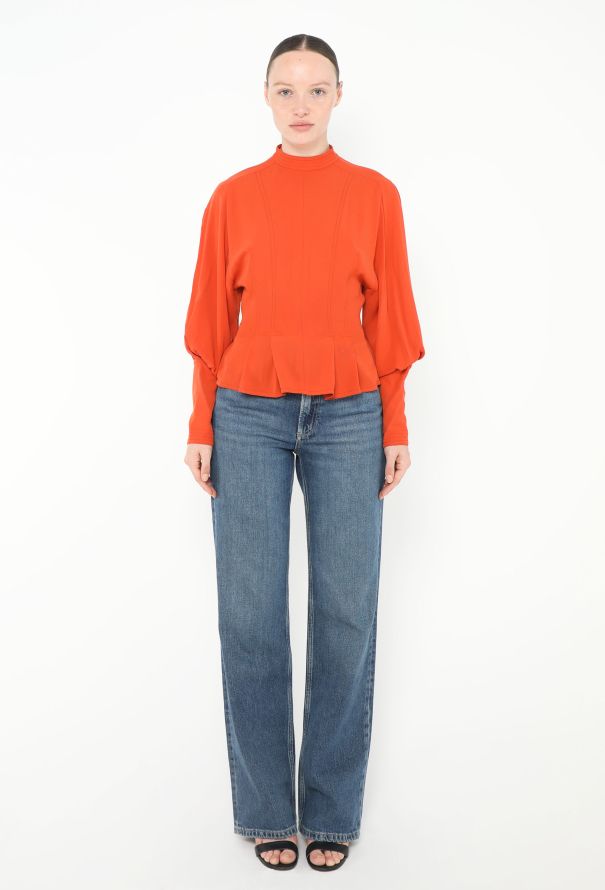 Céline Peplum Silk Blouse - 2