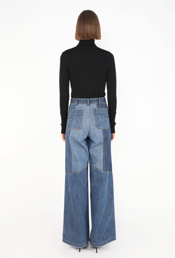 Dior Resort 2021 Patchwork Wide-Leg Jeans - 5