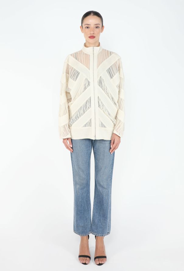 Céline 2017 Shirred Silk Bomber Jacket - 4