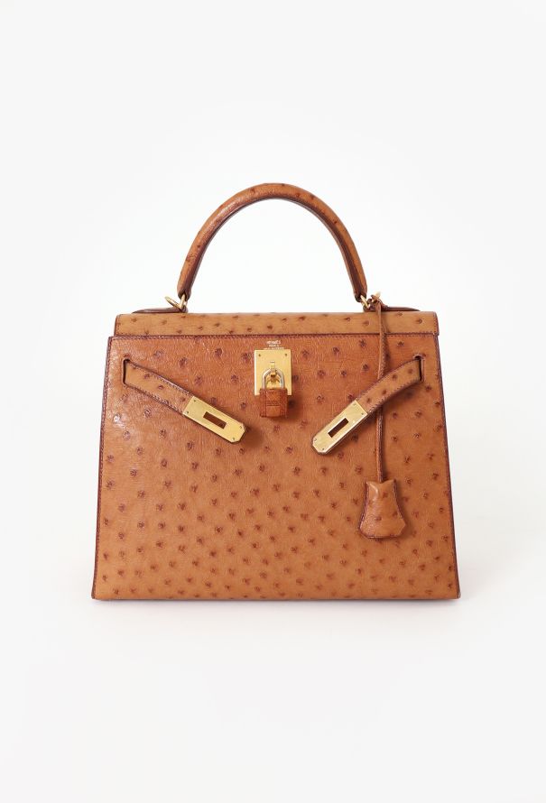 Hermès Gold Ostrich Sellier Kelly 28 - 5 Hermès Gold Ostrich Sellier Kelly 28 - 5