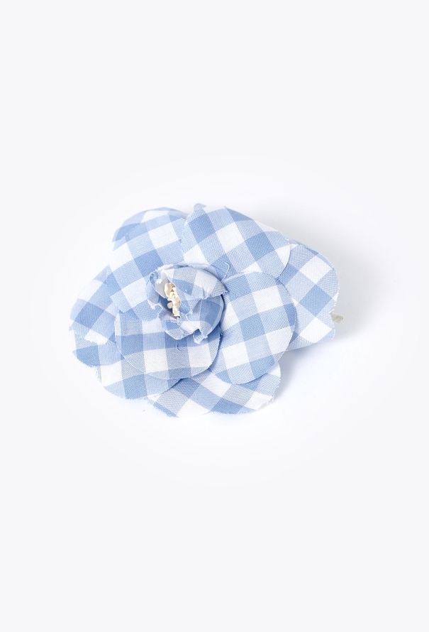 Chanel Gingham Camélia Brooch - 2 Chanel Gingham Camélia Brooch - 2