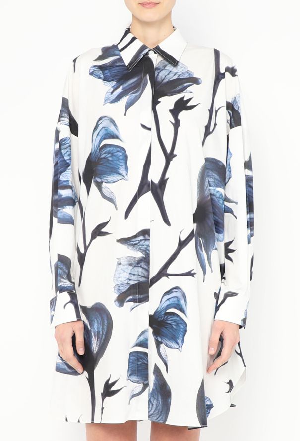 Alexander McQueen 2022 Floral Print Poplin Dress - 2