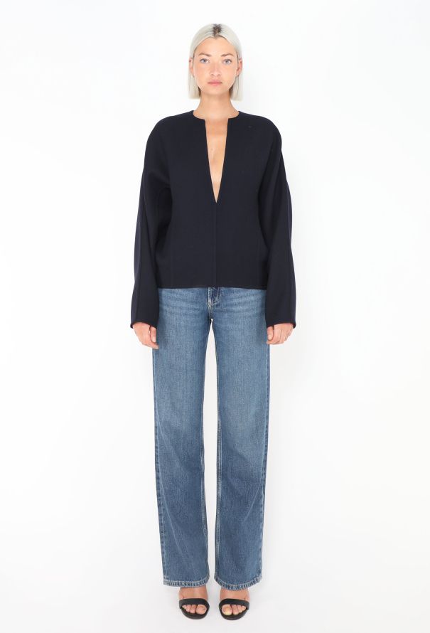 Céline Plunging Twill Top - 3