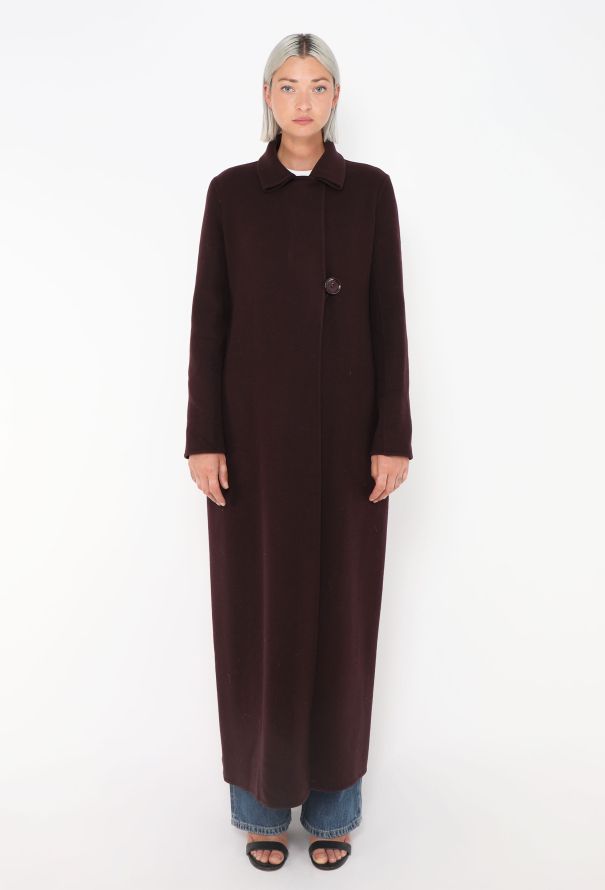 The Row 2022 Aubergine Cashmere Coat - 3