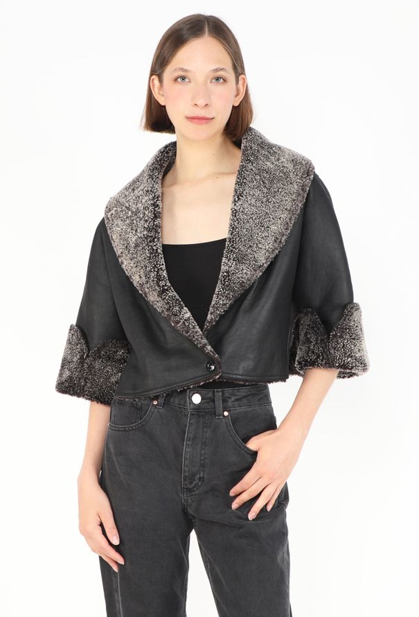 Alaïa Shearling-Lined Bolero Jacket - 3