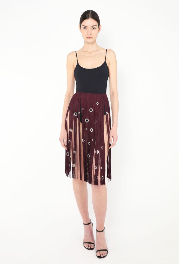 Prada S/S 2024 Fringe Eyelet Skirt - 4