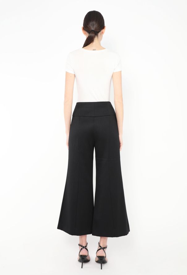Chanel Cropped 'CC' Palazzo Trousers - 4