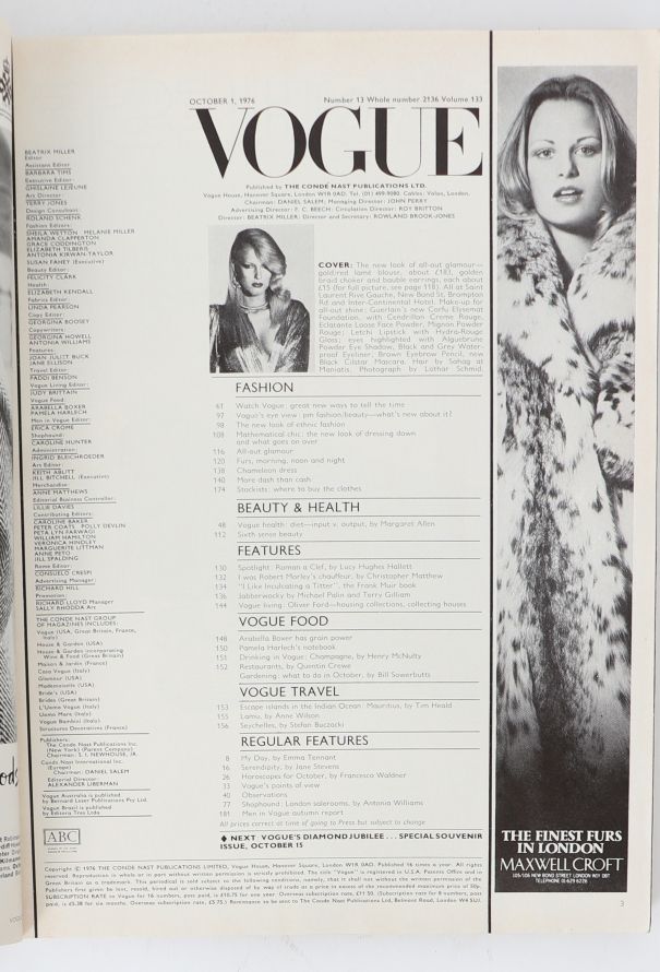 VOGUE UK 1976 David Bailey Holiday Set - 6 VOGUE UK 1976 David Bailey Holiday Set - 6