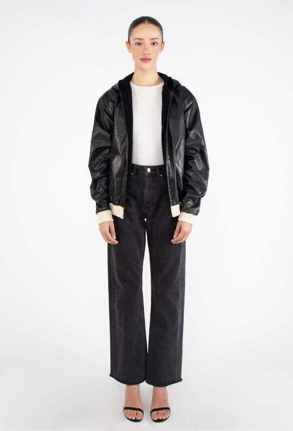 Chanel Leather Bouclé-Lined Bomber Jacket - 3