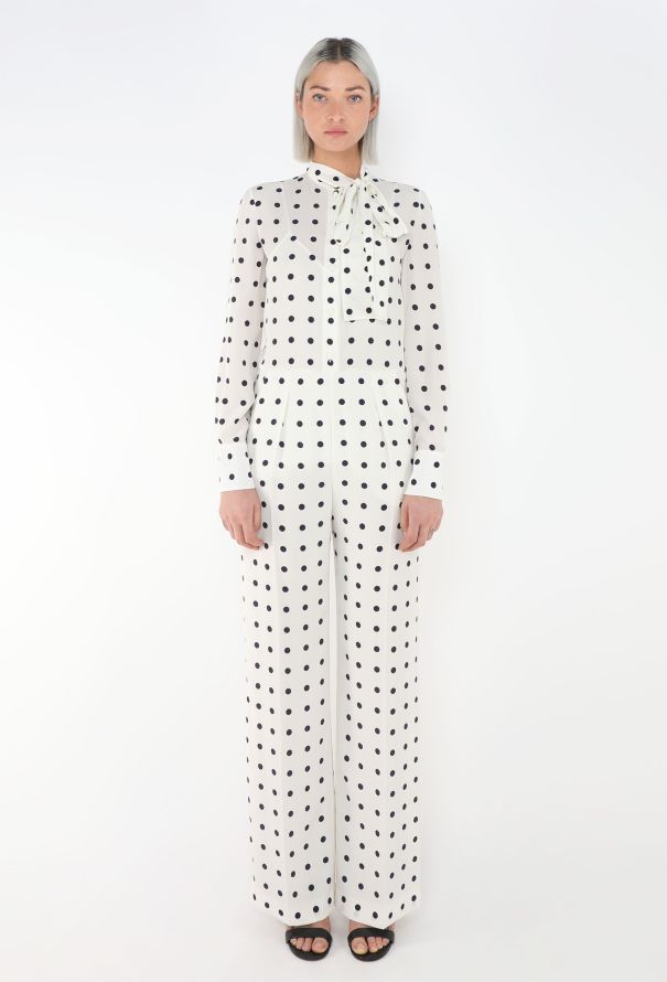 Valentino 2023 Polka Dot Lavallière Jumpsuit - 1