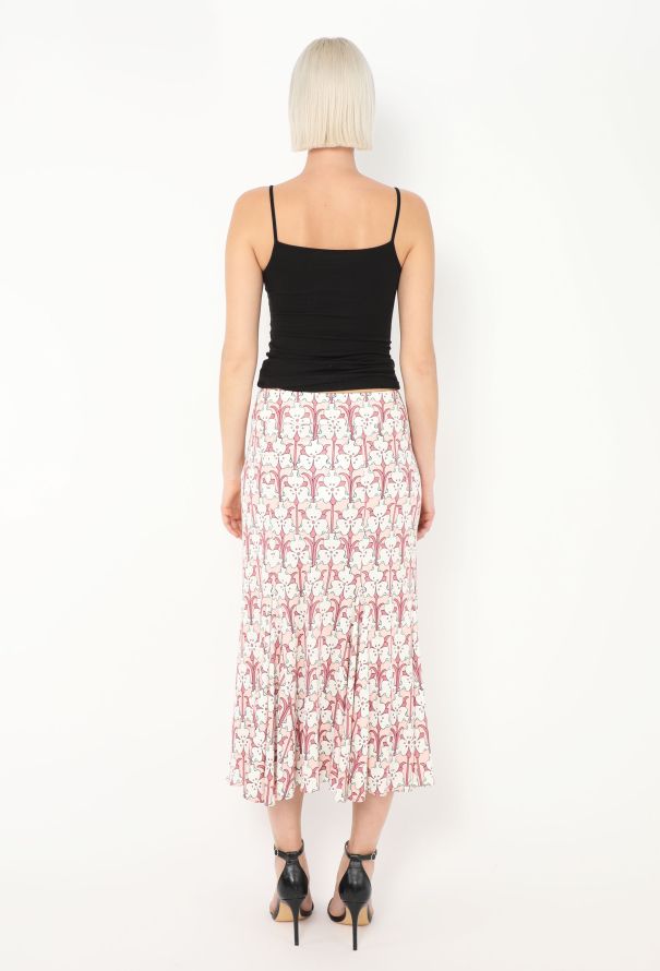 Prada Flared Floral Silk Skirt - 4 Prada Flared Floral Silk Skirt - 4