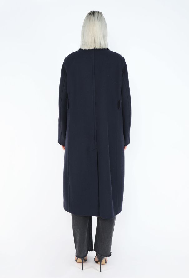 Céline 2015 Notched Velvet Trim Coat - 6