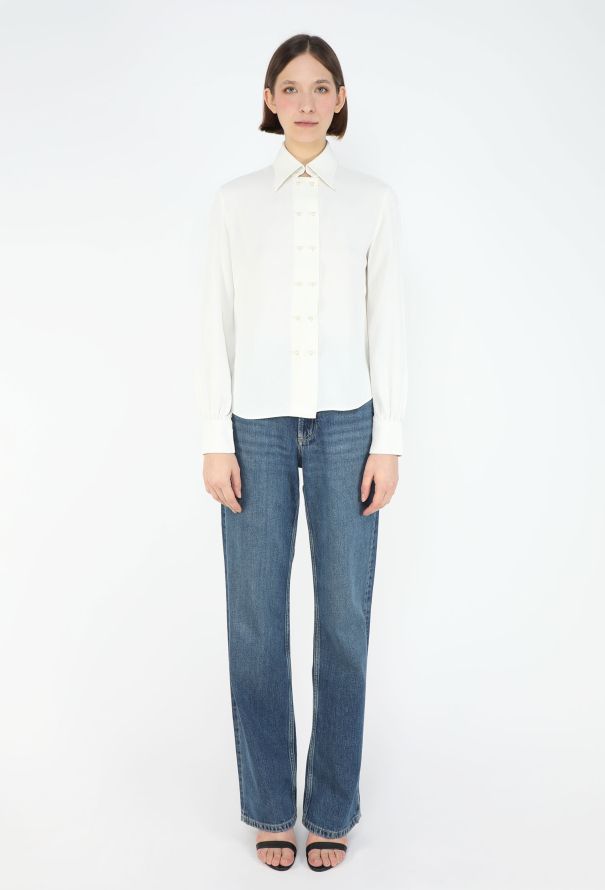 Céline Pre-Fall 2013 Pearl Crêpe Blouse - 3