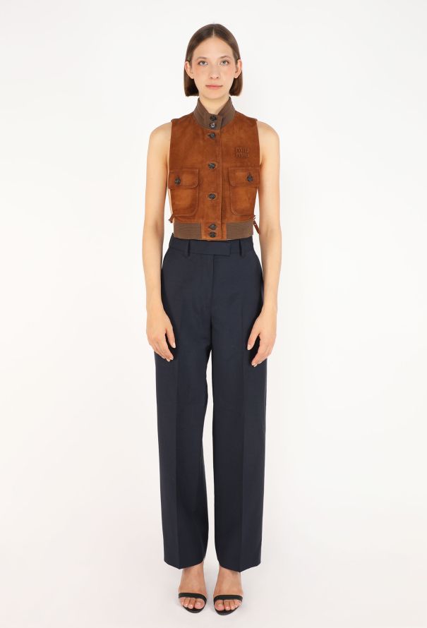 Miu Miu Mohair Logo Trousers, S/S 2026 - 6