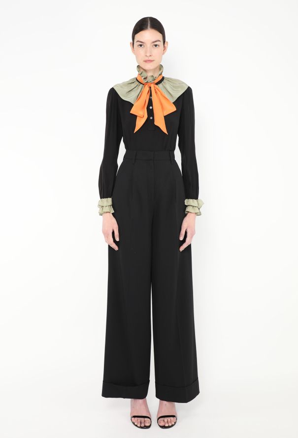 Saint Laurent '80s Ruffled Lavallière Blouse - 5