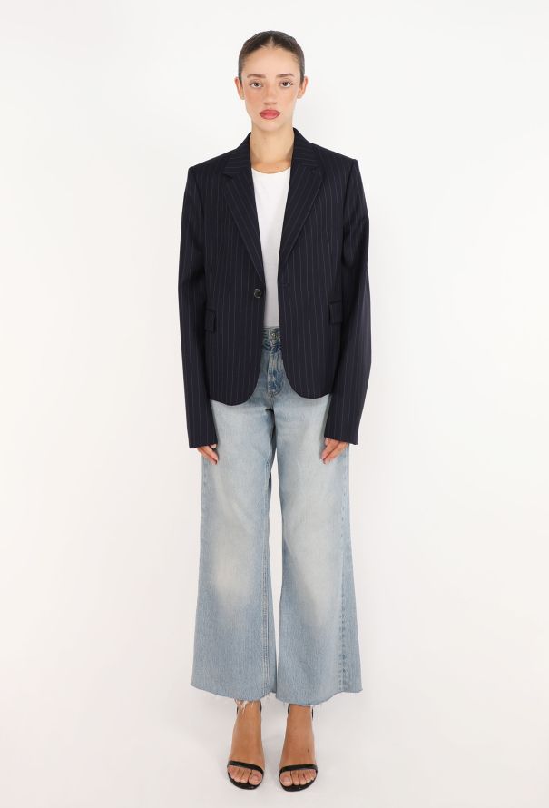 Loewe Extended-Sleeve Pinstripe Blazer, S/S 2025 - 4