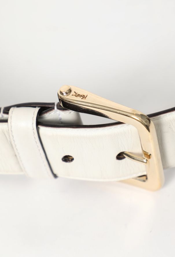 Saint Laurent Tom Ford '90s Logo Embossed Belt - 6