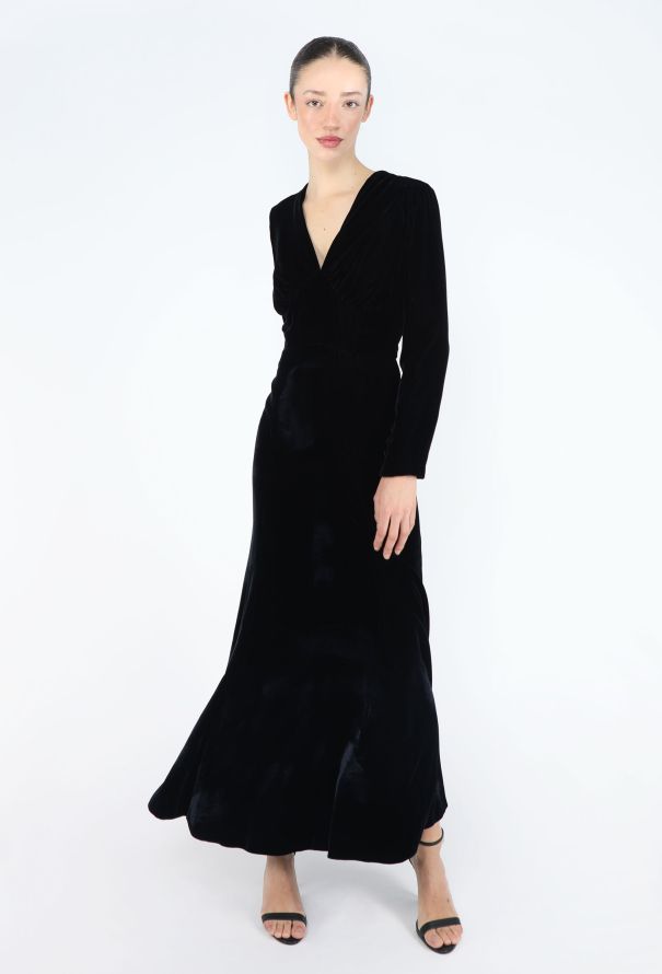 Rochas '90s Midnight Velvet Gown - 2