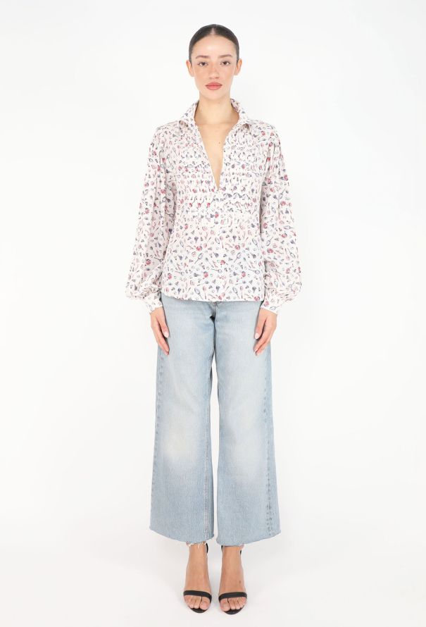 Chanel Badminton Printed Silk Blouse - 3