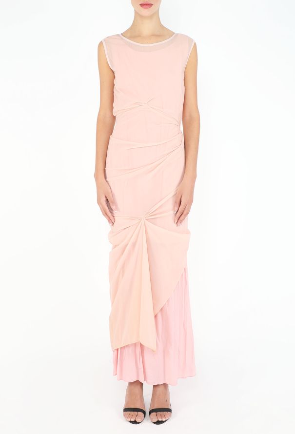 Issey Miyake Late '90s Georgette Overlay Gown - 2