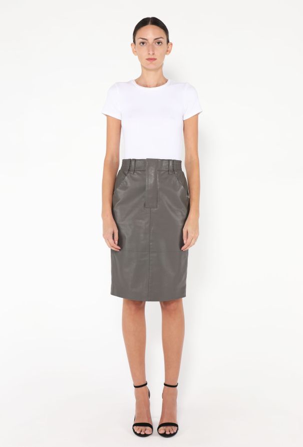 Saint Laurent Pre-Fall 2024 Cargo Leather Skirt - 4