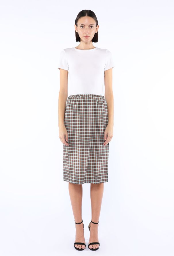 Prada Checked Stretch Georgette Skirt, 2025 - 2