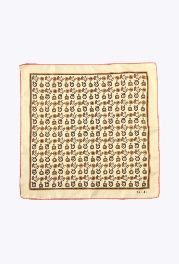 Gucci Vintage Timepiece Silk Pocket Scarf - 1