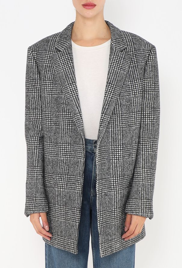 Saint Laurent F/W 2018 Alpaca Houndstooth Blazer - 3